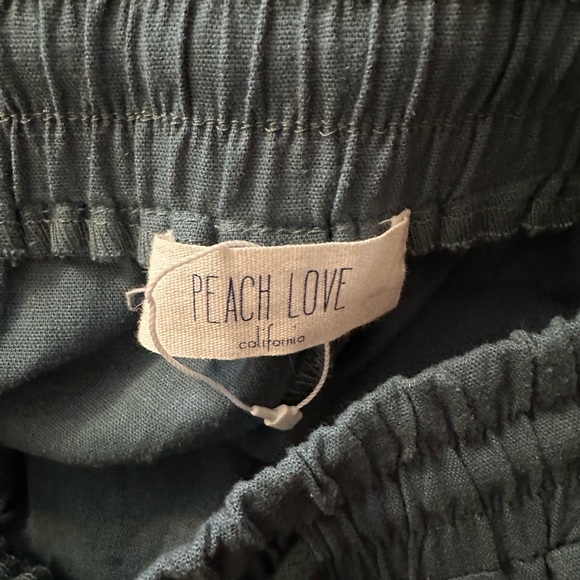 Peach Love Flax Cotton Teal Pull On Pants Size S - Picture 4 of 6